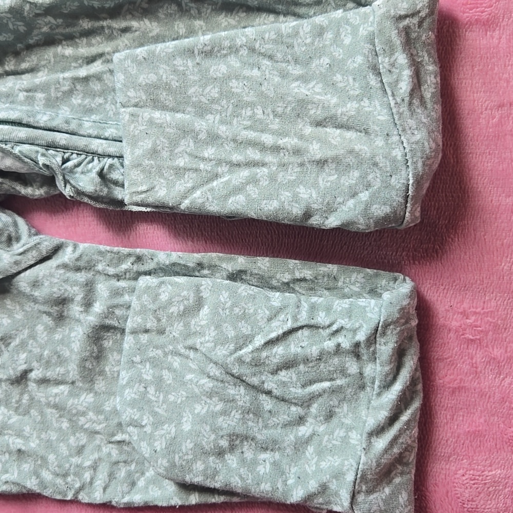 Charlie's Project Little Snuggles Light Green Ruffled Convertible Romper - Picture 7 of 12